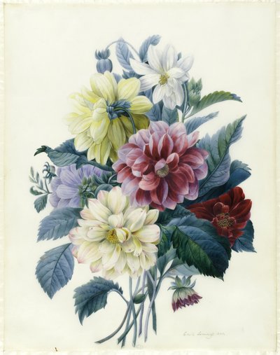 Mixed Dahlias, 1840 by Elisa Emilie Lemire